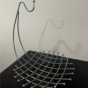 Metal Fruit Basket Banana Rack Fruit Rack Storage Basket Table Kitchen Silver